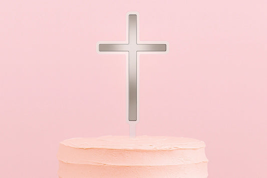 Silver Cross Topper - Iconic Cake Art