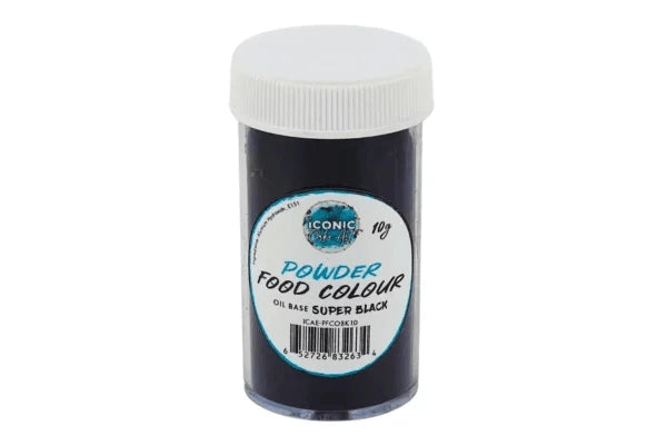 Super Black Oil Based Powder Colour 15g - Iconic Cake Art