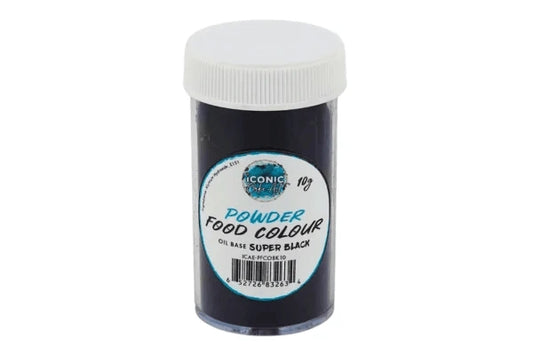 Super Black Oil Based Powder Colour 15g - Iconic Cake Art