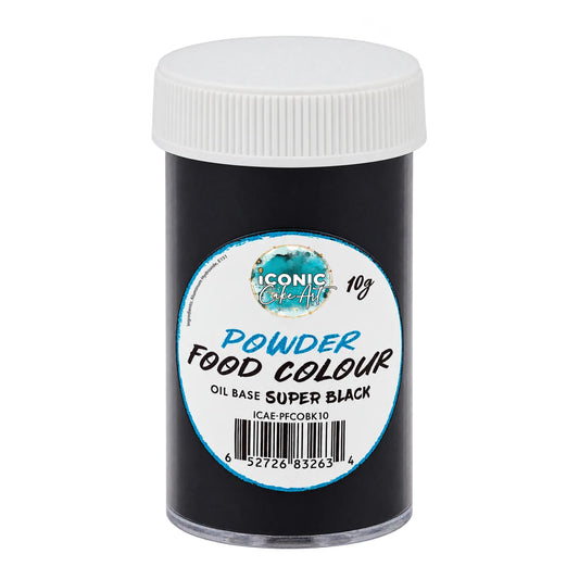 Super Black Oil Based Powder Colour 15g - Iconic Cake Art