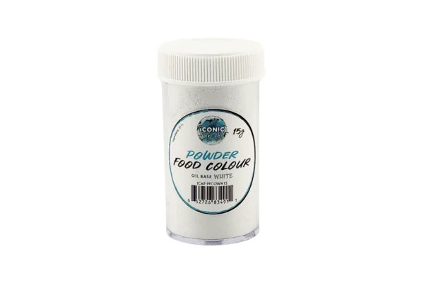 White Oil Based Powder Colour 15g - Iconic Cake Art