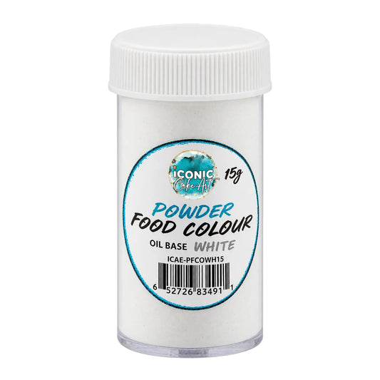 White Oil Based Powder Colour 15g - Iconic Cake Art