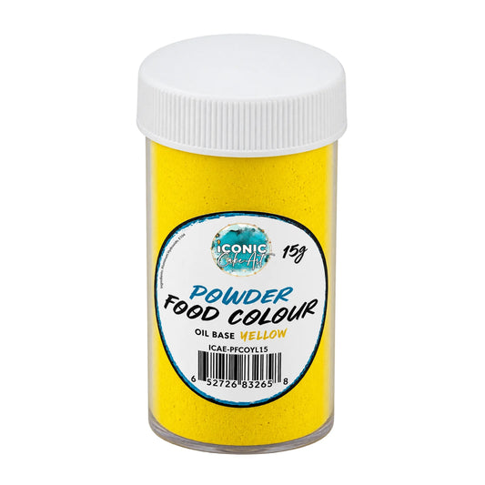 Yellow Oil Based Powder Colour 15g - Iconic Cake Art