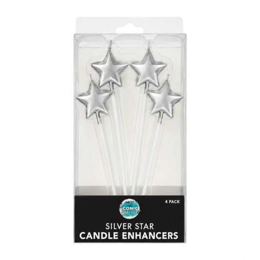 Silver Star Enhancers (4 Pack) - Iconic Cake Art