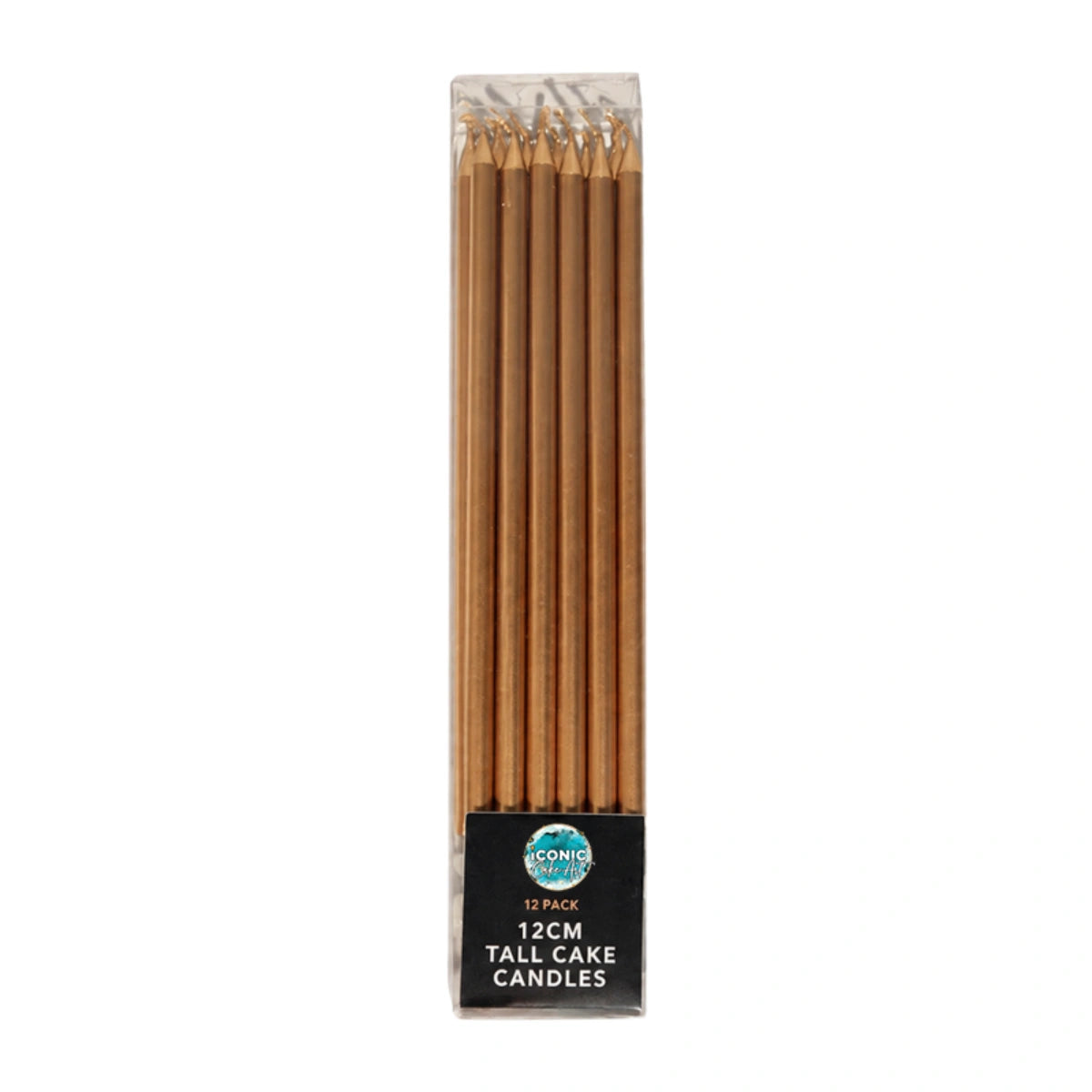 Rose Gold Tall Candles 12cm (12 Pack) - Iconic Cake Art