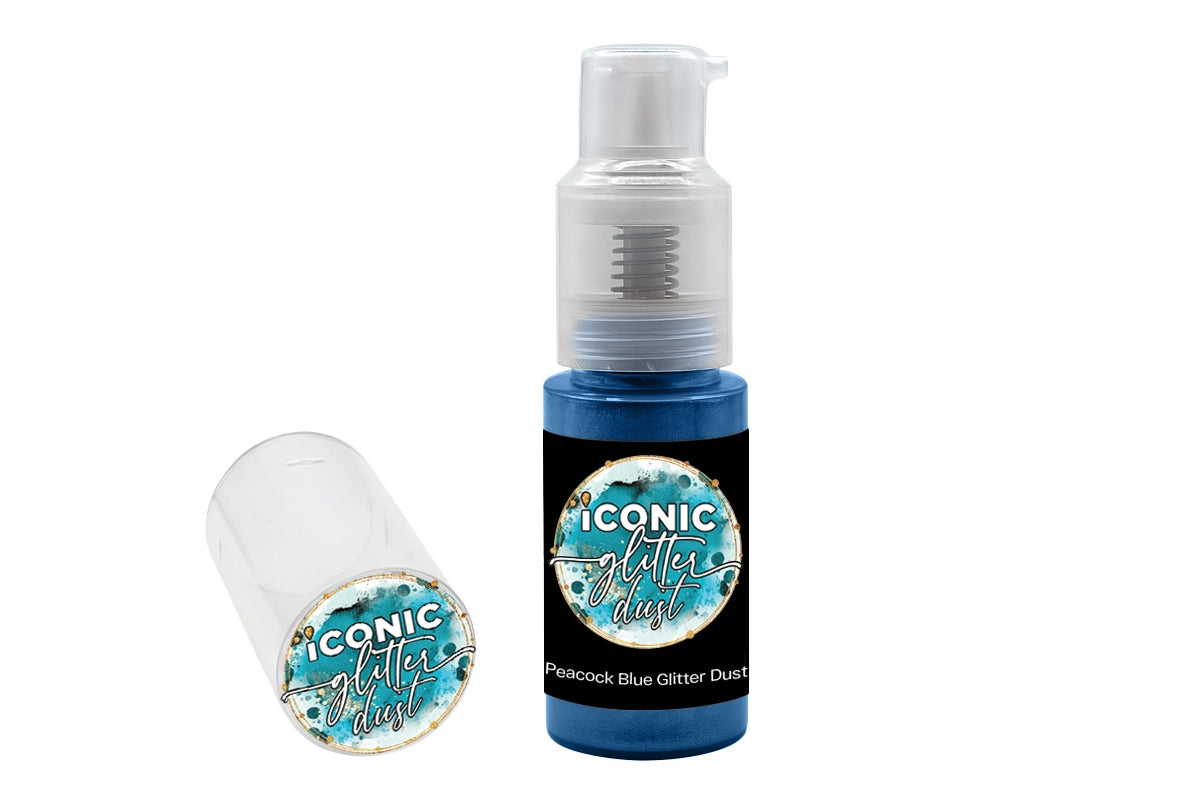 Blue Peacock Puff Dust 10g - Iconic Glitter