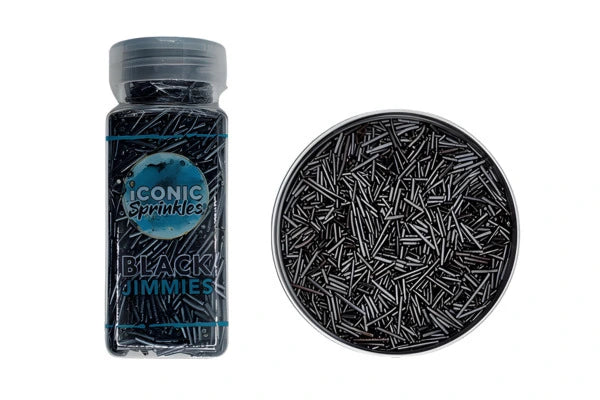 Black Pearl Jimmies 75g - Iconic Sprinkles