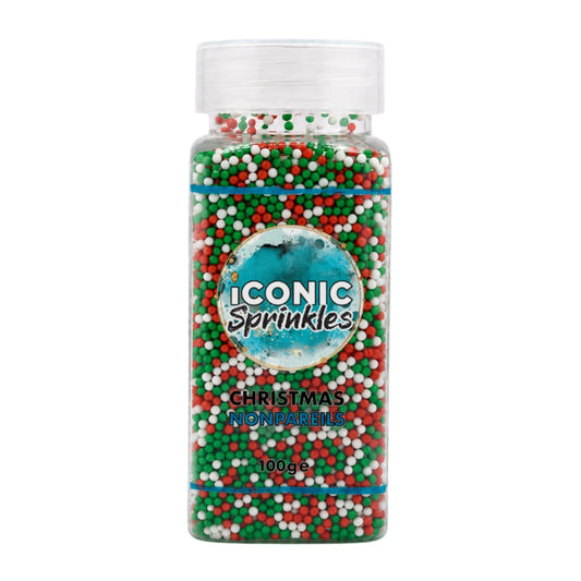 Christmas Nonpareils 100g - Iconic Sprinkles