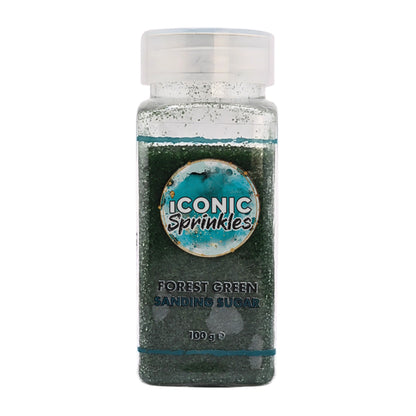Forest Green Sanding Sugar 100g - Iconic Sprinkles