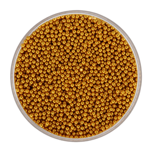 Gold Pearls 2mm 30g - Iconic Sprinkles
