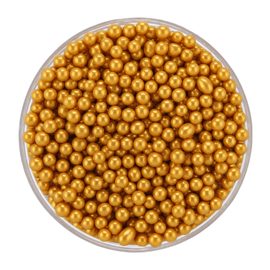 Gold Pearls 4mm 30g - Iconic Sprinkles