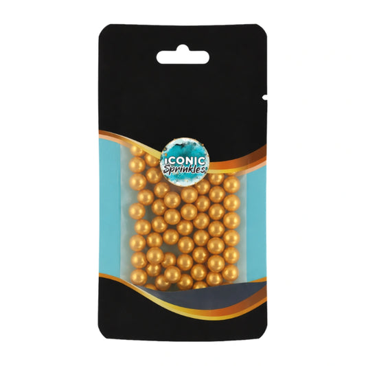 Gold Pearls 6mm 30g - Iconic Sprinkles