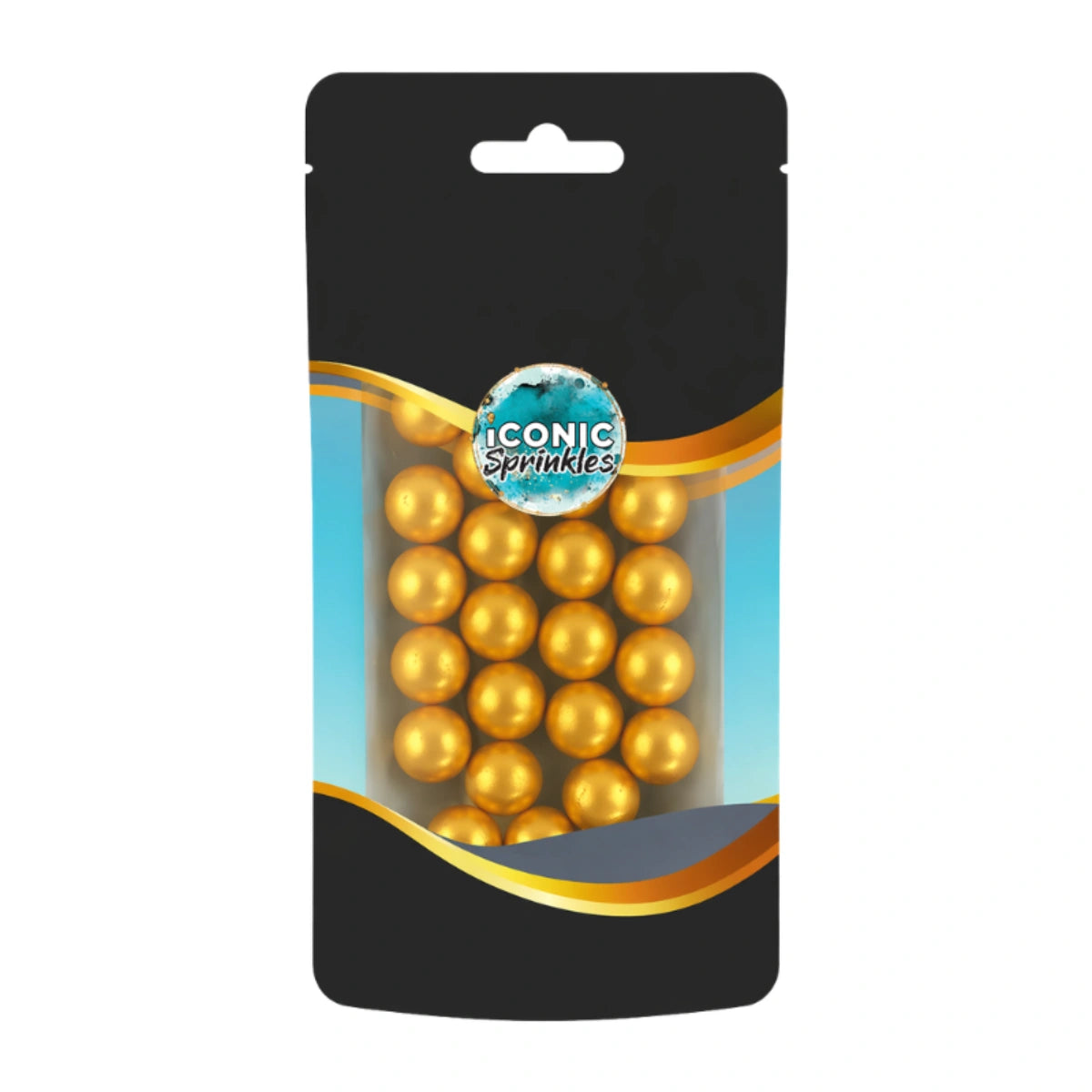 Gold Pearls 12mm 30g - Iconic Sprinkles