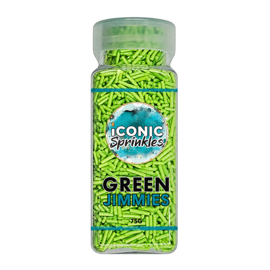 Green Pearl Jimmies 75g - Iconic Sprinkles