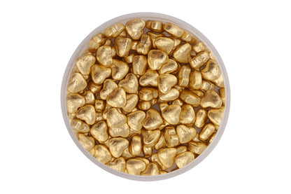 Metallic Gold Hearts 100g - Iconic Sprinkles