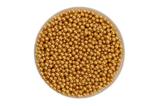 Metallic Gold 2mm Pearls 30g - Iconic Sprinkles
