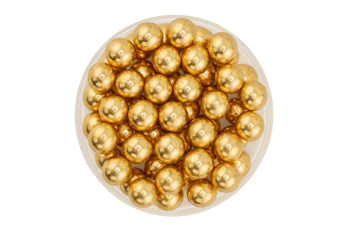 Metallic Gold 6mm Pearls 30g - Iconic Sprinkles