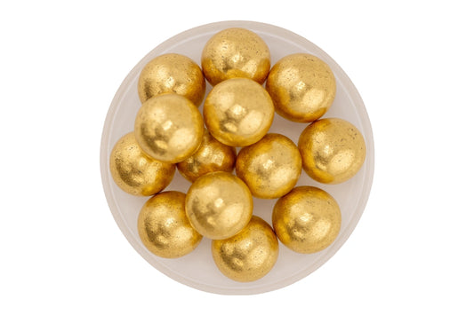 Metallic Gold 14mm Pearls 100g - Iconic Sprinkles