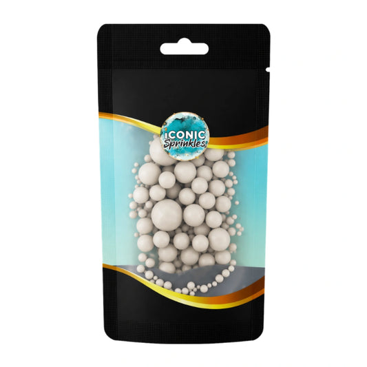 Matte Grey Pearls 30g - Iconic Sprinkles