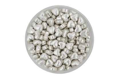 Metallic Silver Hearts 100g - Iconic Sprinkles
