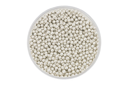 Metallic Silver 2mm Pearls 30g - Iconic Sprinkles