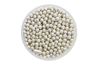 Metallic Silver 4mm Pearls 30g - Iconic Sprinkles