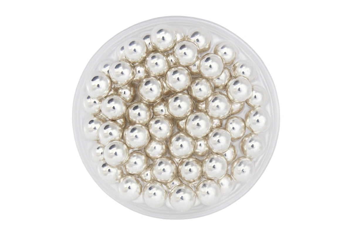 Metallic Silver 6mm Pearls 30g - Iconic Sprinkles