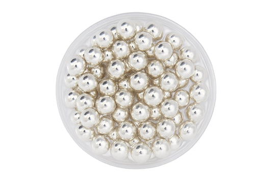 Metallic Silver 6mm Pearls 30g - Iconic Sprinkles
