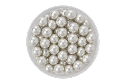 Metallic Silver 8mm Pearls 100g - Iconic Sprinkles