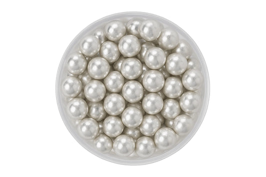 Metallic Silver 8mm Pearls 100g - Iconic Sprinkles