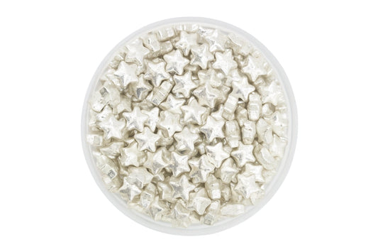 Metallic Silver Stars 30g - Iconic Sprinkles
