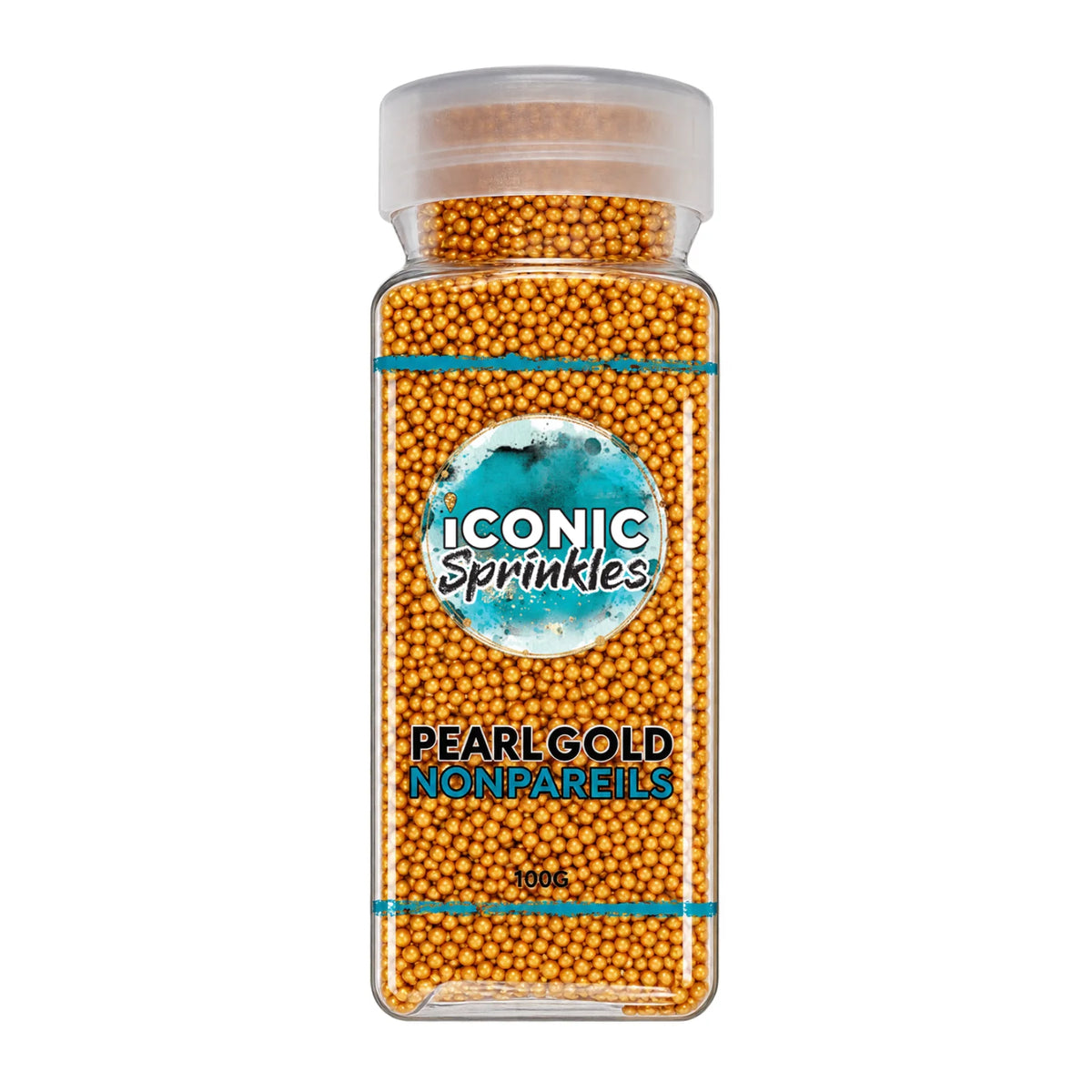 Gold Pearl Nonpareils 100g - Iconic Sprinkles