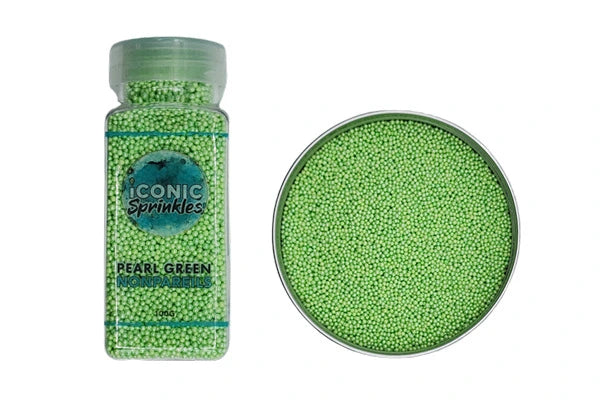 Green Pearl Nonpareils 100g - Iconic Sprinkles
