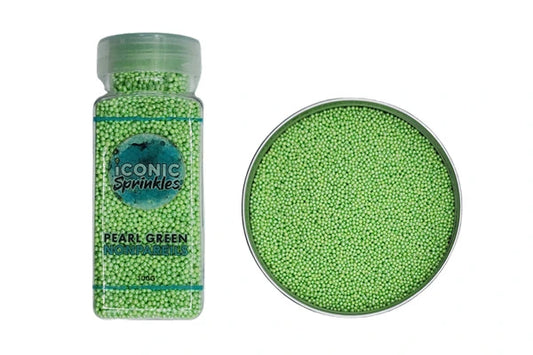Green Pearl Nonpareils 100g - Iconic Sprinkles