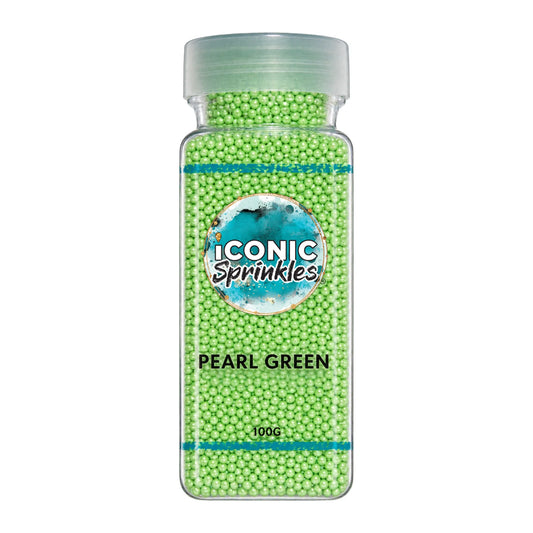 Green Pearl Nonpareils 100g - Iconic Sprinkles
