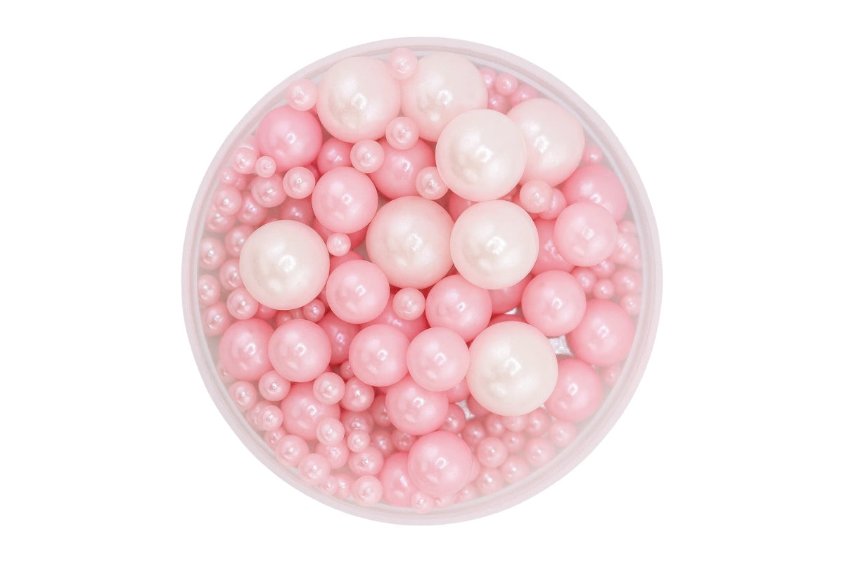 Pink Shiny Pearls 100g - Iconic Sprinkles