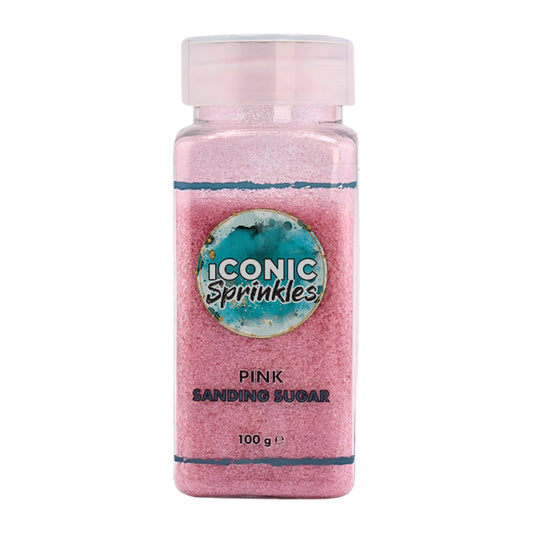 Pink Sanding Sugar 100g - Iconic Sprinkles