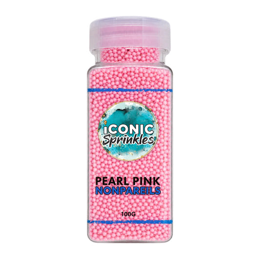 Pink Pearl Nonpareils 100g - Iconic Sprinkles