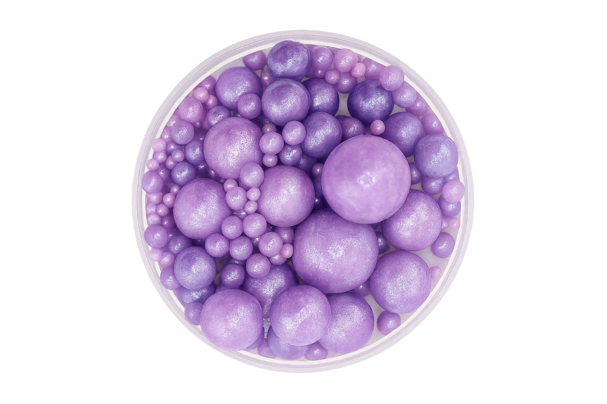 Purple Shiny Pearls 100g - Iconic Sprinkles