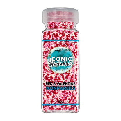 Pearl Valentine Nonpareils 75g - Iconic Sprinkles