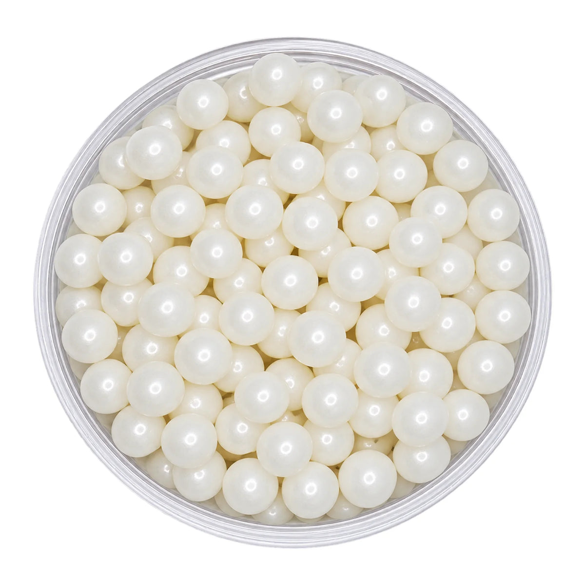 White 12mm Pearl Cachous 100g - Iconic Sprinkles