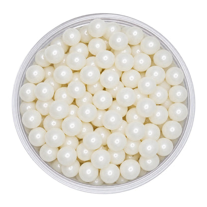 White 12mm Pearl Cachous 100g - Iconic Sprinkles