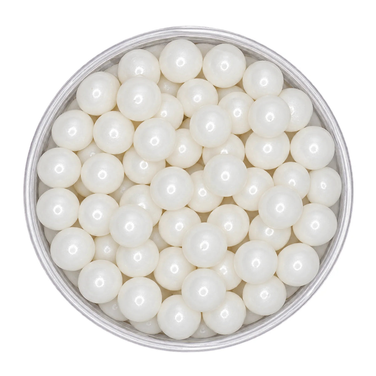 White 14mm Pearl Cachous 100g - Iconic Sprinkles