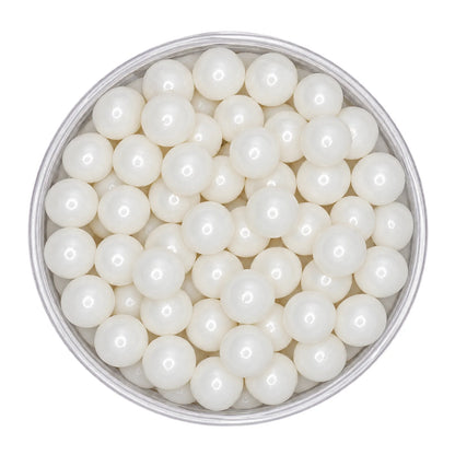 White 14mm Pearl Cachous 100g - Iconic Sprinkles