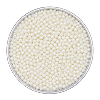 White 2mm Pearl Cachous 100g - Iconic Sprinkles