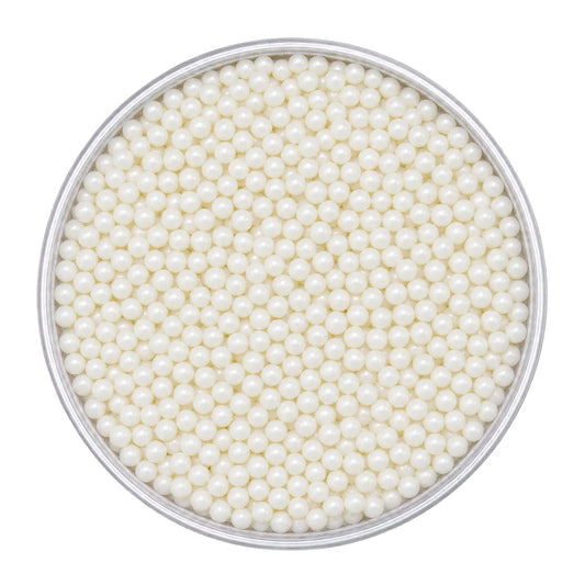 White 2mm Pearl Cachous 100g - Iconic Sprinkles