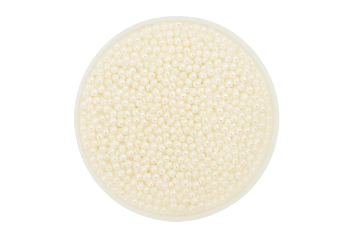 White 2mm Pearl Cachous 30g - Iconic Sprinkles