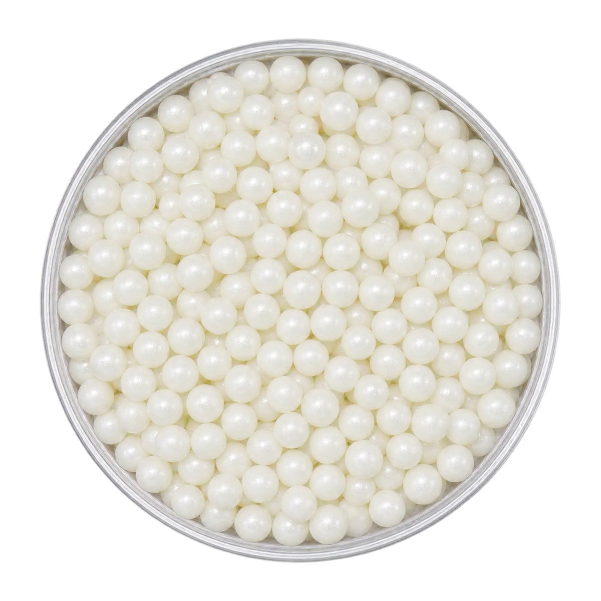 White 4mm Pearl Cachous 100g - Iconic Sprinkles