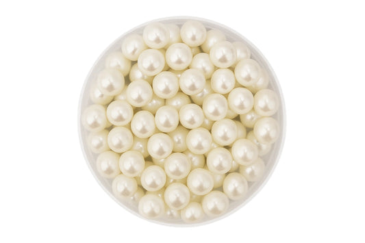 White 7mm Pearl Cachous 30g - Iconic Sprinkles