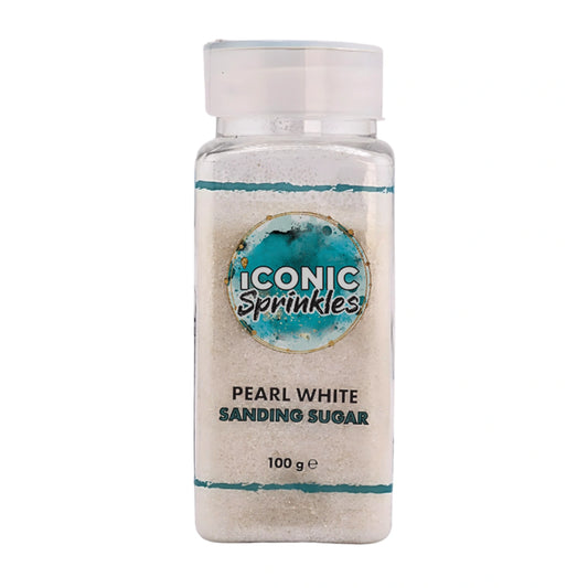 Pearl White Sanding Sugar 100g - Iconic Sprinkles